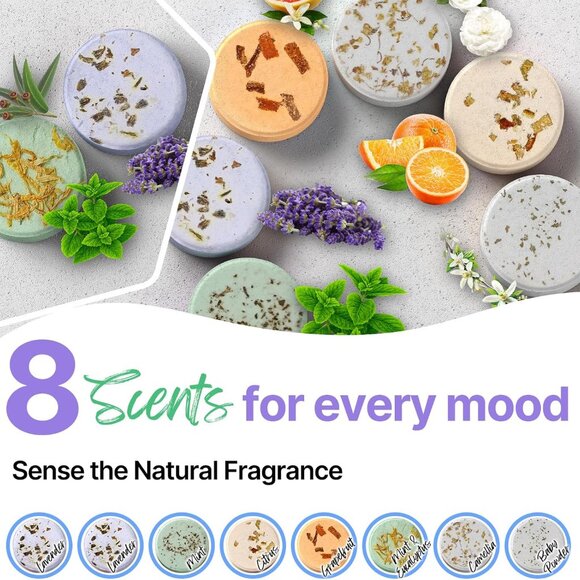 Shower Steamers Aromatherapy 8 Pack Gifts for Women, Birthday Christmas White El - Picture 3 of 8